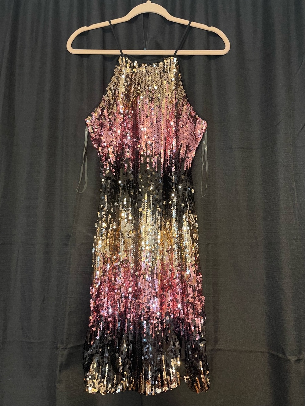Sequin Halter Mini Dress